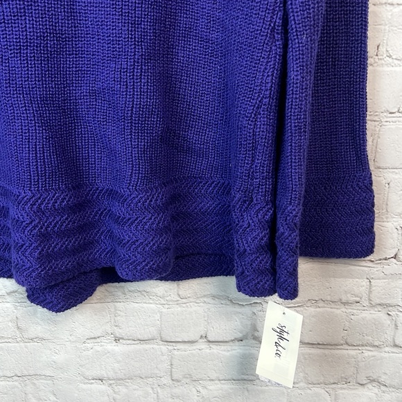 Style & Co Midnight Iris Boxy Bell Sleeve Sweater Size Large - Picture 4 of 5